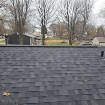 Aerial view of newly installed architectural shingles by Rockstar Roofing in Northeast Ohio