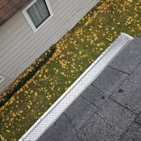 Gutter guard installation on a finished roof by Rockstar Roofing in Ohio